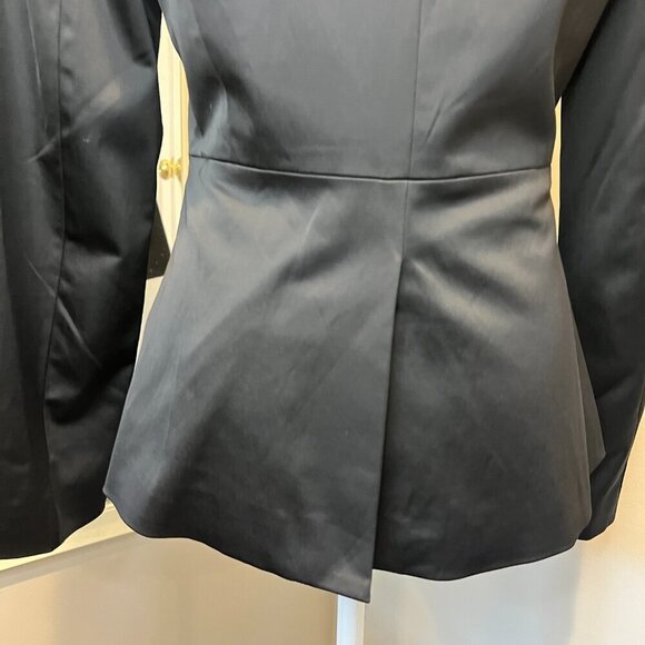 CC Couture Black Satin look Evening Jacket with Rhinestone buttons, Size Medium - Picture 11 of 13